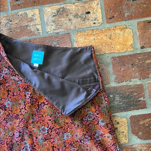 Vintage Mary Robin Corduroy Floral A-Line Skirt sz6 - Picture 5 of 13